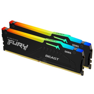 Модуль пам'яті для комп'ютера DDR5 32GB (2x16GB) 6000 MHz FURY Beast RGB Kingston Fury (ex.HyperX) (KF560C40BBAK2-32)