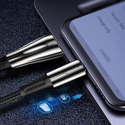 Дата кабель USB 2.0 AM to Type-C 1.0m zinc alloy + led black ColorWay (CW-CBUC035-BK)