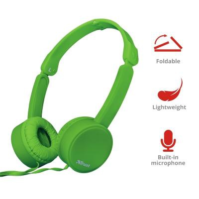 Наушники Trust Nano On-Ear Mic Green (23101)
