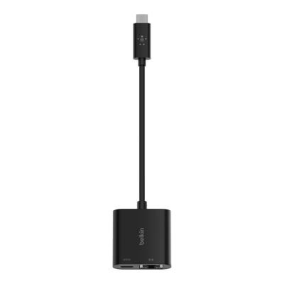 Переходник USB-C - Ethernet 60W PD, black Belkin (INC001BTBK)