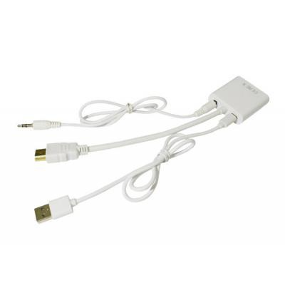 Переходник HDMI M to VGA F (с кабелями аудио и питания от USB) ST-Lab (U-990 white)