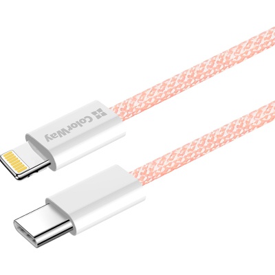 Дата кабель USB-C to Lightning 1.0m 27W pink ColorWay (CW-CBPDCL061-P)