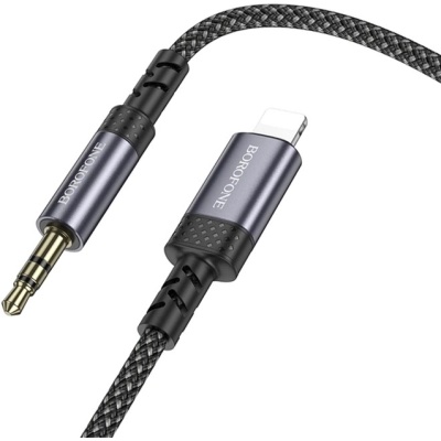 Кабель мультимедійний Lightning to 3.5mm M 1.0m grey BOROFONE (6941991118975)