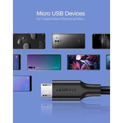 Дата кабель USB 2.0 AM to Micro 5P 1.5m US289 (Black) Ugreen (60137)
