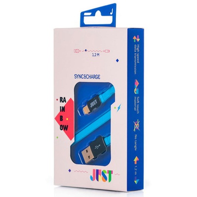 Дата кабель JUST Rainbow Lightning USB Cable Blue (LGTNG-RNBW-BL)