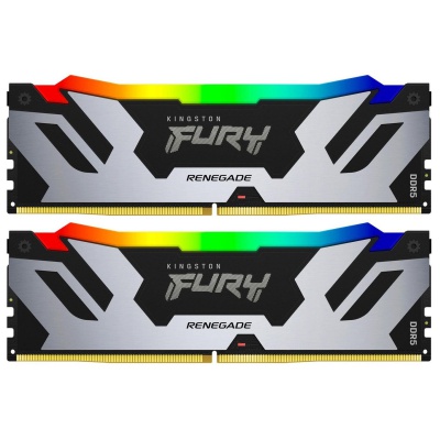 Модуль пам'яті для комп'ютера DDR5 32GB (2x16GB) 6400 MHz Renegade Silver RGB Kingston Fury (ex.HyperX) (KF564C32RSAK2-32)