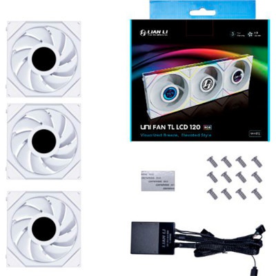 Кулер до корпусу Lian Li TLLCD 120-3, White Cooler (G99.12TLLCD3W.00)
