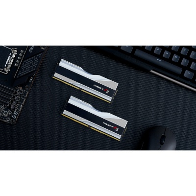 Модуль пам'яті для комп'ютера DDR5 32GB (2x16GB) 6000 MHz Trident Z5 RGB Silver G.Skill (F5-6000J4040F16GX2-TZ5RS)