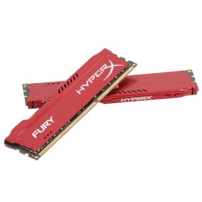 Модуль памяти для компьютера DDR3 8Gb (2x4GB) 1600 MHz HyperX Fury Red Kingston Fury (ex.HyperX) (HX316C10FRK2/8)