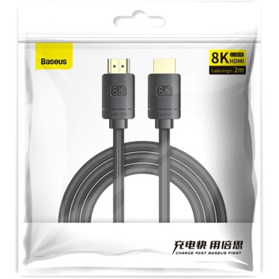 Кабель мультимедийный HDMI to HDMI 2.0m V2.1 Baseus (CAKGQ-K01)