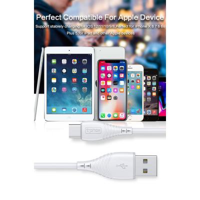 Дата кабель USB 2.0 AM to Type-C 1.0m Nature T-C830 White T-Phox (T-C830 White)