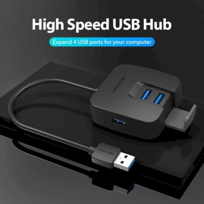 Концентратор Vention USB 3.0 to 4хUSB 3.0 Black 1.0m (CHBBF)