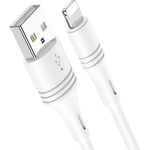 Дата кабель USB 2.0 AM to Lightning 1.0m 2.4A PVC BX43 white BOROFONE (6931474735584)