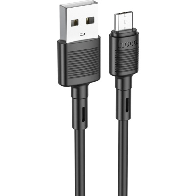 Дата кабель USB 2.0 AM to Micro 5P 1.0m 2.4A PVC X83 black HOCO (6931474770882)