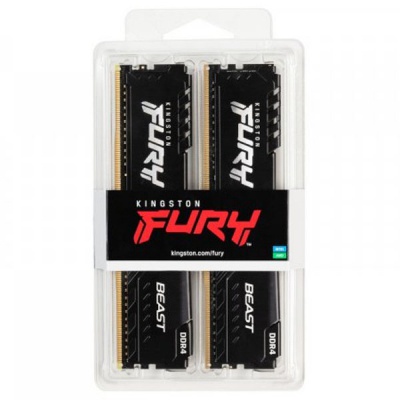 Модуль памяти для компьютера DDR4 32GB (2x16GB) 3000 MHz FURY Beast Black Kingston Fury (ex.HyperX) (KF430C16BBK2/32)