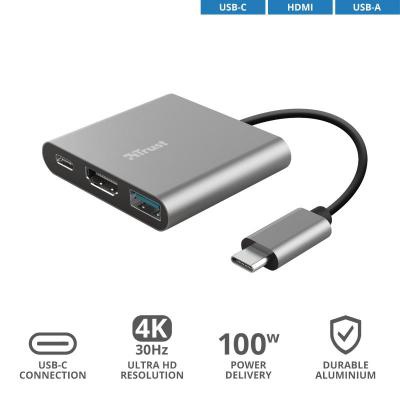 Концентратор Trust Dalyx 3-in-1 Multiport USB-C (23772)