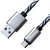 Дата кабель USB 2.0 AM to Micro 5P 1.0m Cu, 1.5A, White/Black Grand-X (FM05WB)