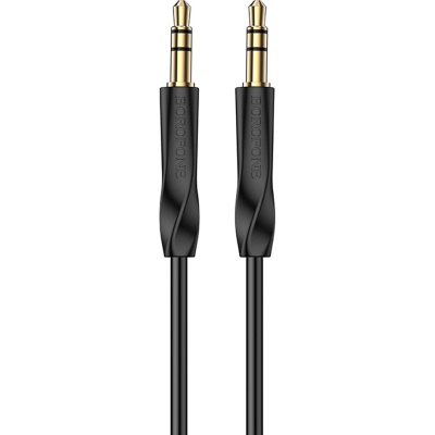 Кабель мультимедійний 3.5mm M to 3.5mm M black BOROFONE (6974443389166)