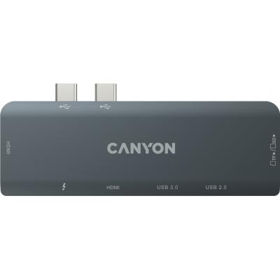 Порт-репликатор Canyon 1*Type C PD100W+2*HDMI+1*USB3.0+1*USB2.0+1*SD+1*TF (CNS-TDS05B)