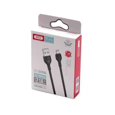 Дата кабель USB 2.0 AM to Lightning 1.0m 2.1A black XO (XO-NB200-L-1-BK)