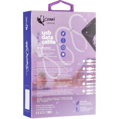 Дата кабель USB Type-C to Type-C KZ-UC001 Super White Krazi (00000079677)
