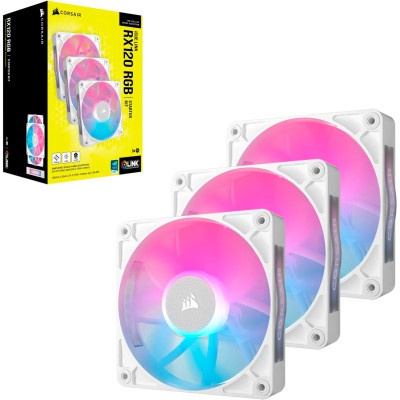 Кулер до корпусу Corsair iCUE Link RX120 RGB PWM White Triple Pack (CO-9051022-WW)