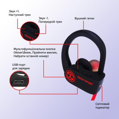 Наушники AirOn Zeus SPORT black (6945545500230)