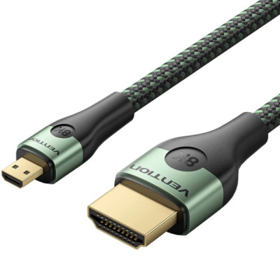Кабель мультимедійний HDMI M to HDMI micro M 1.0m V2.0 8K 60Hz green Vention (AGKGF)
