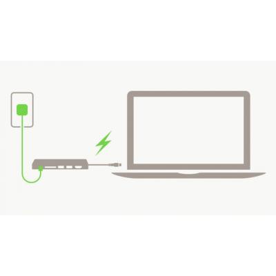 Концентратор Belkin USB-C PD, Travel Hub, USB-C, 2/USB 3.0, HDMI,Gigabit, SPACE (F4U092BTSGY)