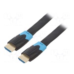 Кабель мультимедійний HDMI M to HDMI M 10.0m flat black Vention (AAKBL)