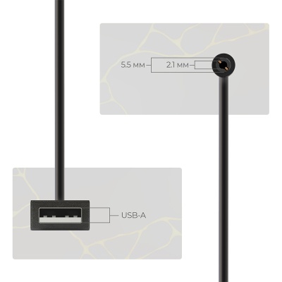 Кабель живлення USB to DC 5.5x2.1mm 9V 0.8m Armorstandart (ARM65662)
