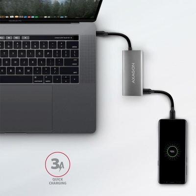 Концентратор AXAGON USB-C to 2xUSB-A + 2xUSB-C 10Gbps 0.13m gray (HMC-4G2)