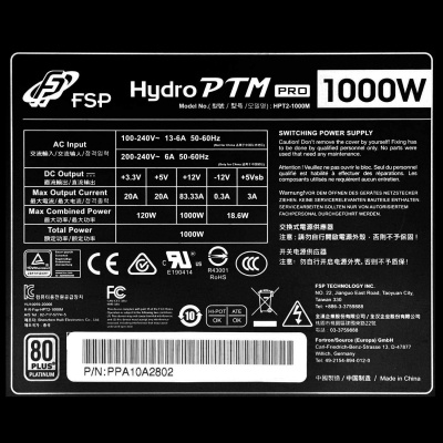 Блок живлення FSP 1000W HYDRO PTM PRO (HPT2-1000M)