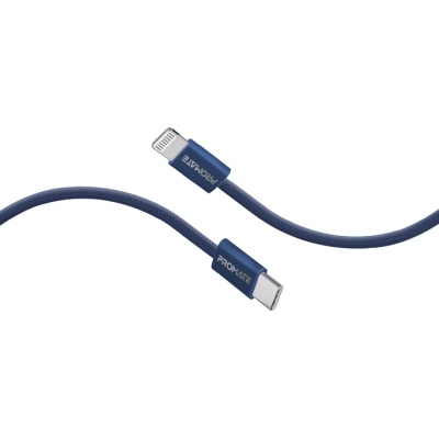 Дата кабель USB-C to Lightning ecoline-ci120.navy Promate (ecoline-ci120.navy)