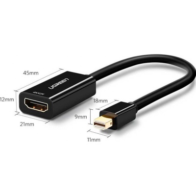 Перехідник Mini DisplayPort M to HDMI F 1080p MD112 black UGREEN (10461)