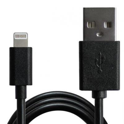 Дата кабель USB 2.0 AM to Lightning 1.0m Cu, 2.1А, Black Grand-X (PL01B)