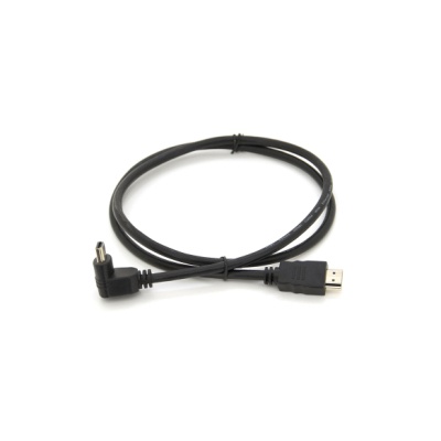 Кабель мультимедійний HDMI M to HDMI M 1.0m V1.4 90° corner black Merlion (YT-HDMI(M)/(M)HS-1.0m/90°)