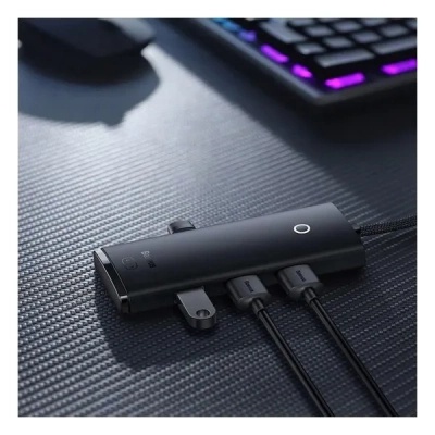 Концентратор Baseus USB 3.0 to 4xUSB 3.0 0.25m black (WKQX030001)
