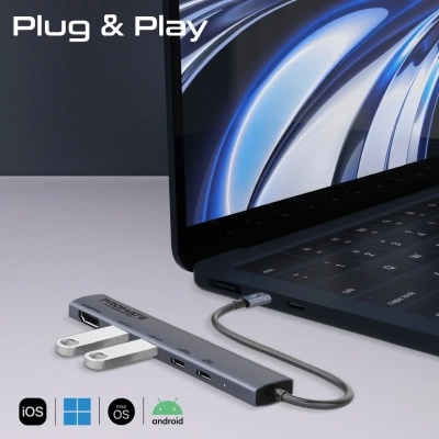 Концентратор Promate USB Hub 5 ports linkhub-5x (linkhub-5x)