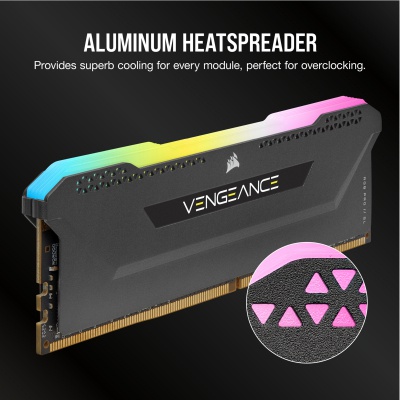 Модуль памяти для компьютера DDR4 16GB (2x8GB) 3600 MHz Vengeance RGB Pro SL Black Corsair (CMH16GX4M2Z3600C18)