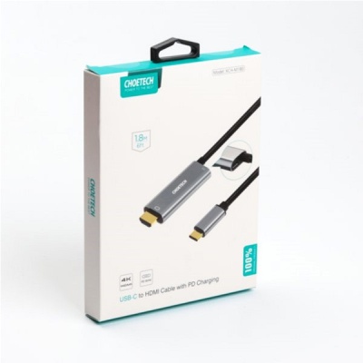 Перехідник USB-C to HDMI 1.8m 4K60Hz Choetech (XCH-M180GY)