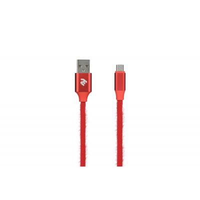 Дата кабель USB 2.0 AM to Micro 5P 1.0m Fur red 2E (2E-CCMTAC-RED)