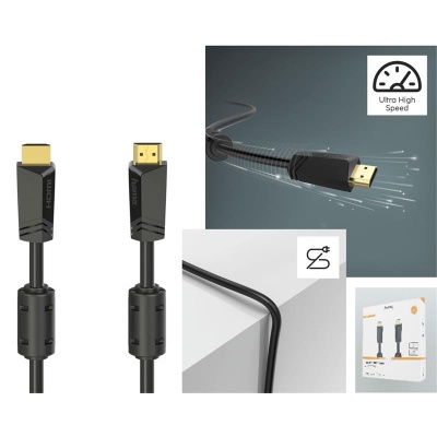 Кабель мультимедійний HDMI to HDMI 15.0m 4K Ethernet Gold Black Hama (00205010)