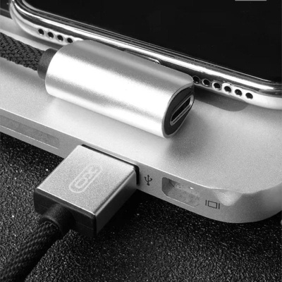 Дата кабель NB46 2in1 USB - Lightning + Lightning Audio 2.4А 1.0m Silver XoKo (XO-NB46)