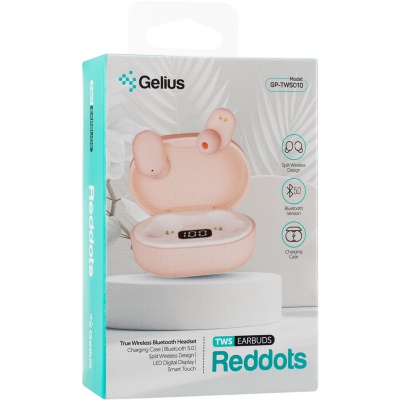 Навушники Gelius Pro Reddots TWS Earbuds GP-TWS010 Pink (00000082298)