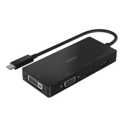 Переходник USB-C to HDMI, VGA, DVI, DisplayPort, black Belkin (AVC003BTBK)