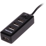 Концентратор Maxxter USB 2.0 to 4xUSB + charger 5V 1A (HU2A-4P-AC-03)