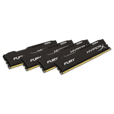 Модуль памяти для компьютера DDR4 64GB (4x16GB) 2400 MHz HyperX FURY Black Kingston (HX424C15FBK4/64)