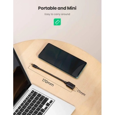 Перехідник OTG USB 3.0 AF to USB-C US154 black UGREEN (30701)