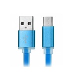 Дата кабель USB 2.0 AM to Type-C 1m flat blue Vinga (VRC101BC)